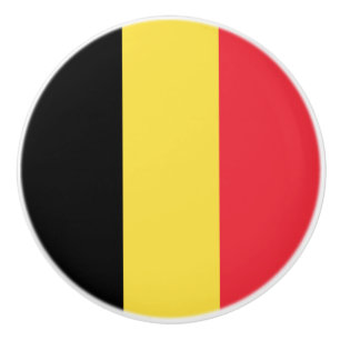 Bouton De Porte En Céramique Drapeau belge