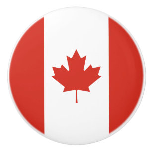 Bouton De Porte En Céramique Drapeau canadien patriotique