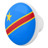 Bouton De Porte En Céramique Drapeau Congo Kinshasa (Droite)