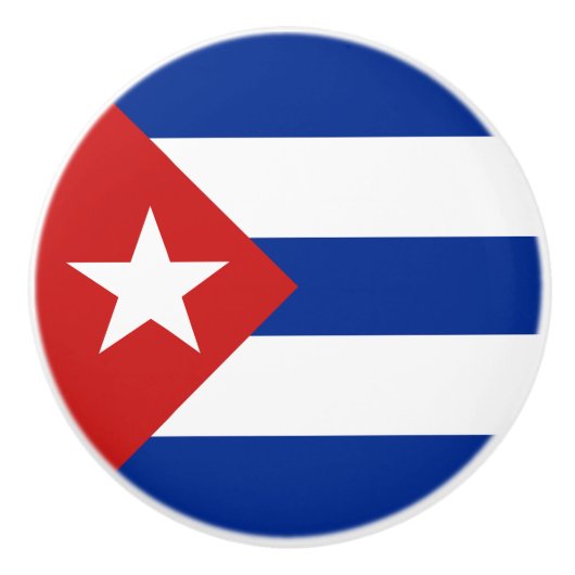 Bouton De Porte En Céramique Drapeau Cuba (Devant)