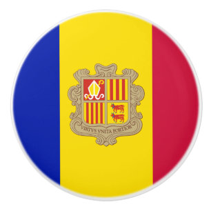 Bouton De Porte En Céramique Drapeau d'Andorre patriotique