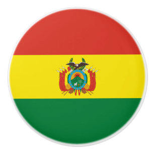Bouton De Porte En Céramique Drapeau de Bolivie patriotique