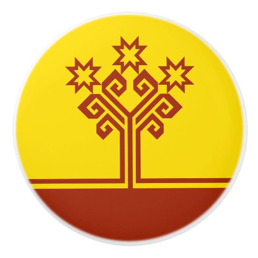 Bouton De Porte En Céramique Drapeau de Chuvashia (Devant)