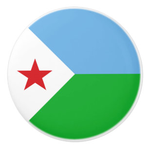 Bouton De Porte En Céramique Drapeau de Djibouti
