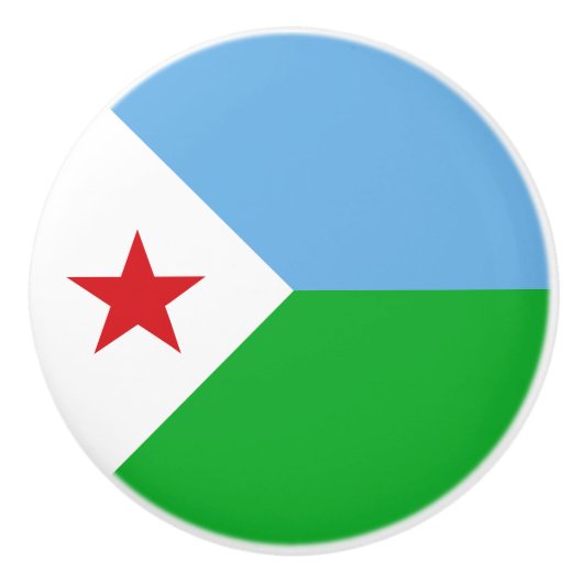 Bouton De Porte En Céramique Drapeau de Djibouti (Devant)