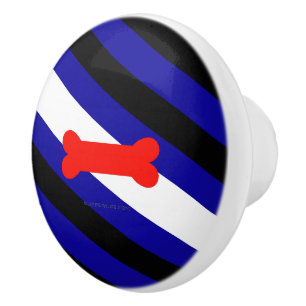 Bouton De Porte En Céramique Drapeau de fierté de jeu de chiots de SlipperyJoe