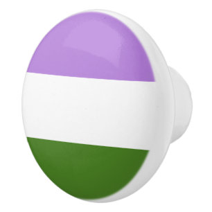 Bouton De Porte En Céramique Drapeau de fierté genderqueer
