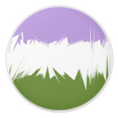 Bouton De Porte En Céramique Drapeau de fierté Genderqueer abstrait ZigZag épic (Devant)