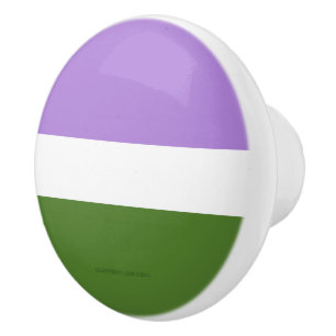 Bouton De Porte En Céramique Drapeau de fierté genderqueer de SlipperyJoe lavan
