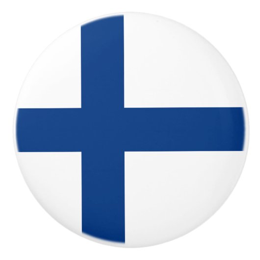 Bouton De Porte En Céramique Drapeau de Finlande (Devant)