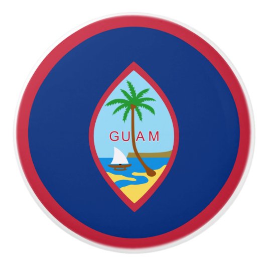 Bouton De Porte En Céramique Drapeau de Guam (Devant)