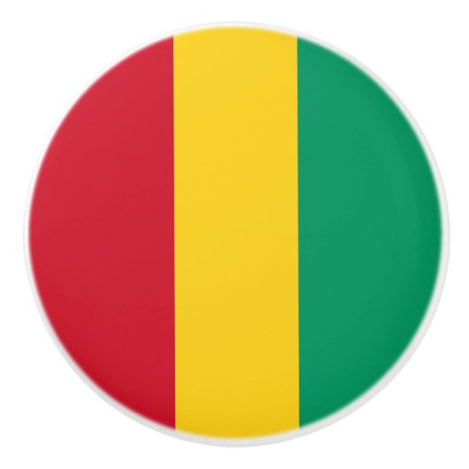 Bouton De Porte En Céramique Drapeau de Guinée (Devant)