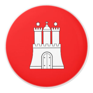 Bouton De Porte En Céramique Drapeau de Hambourg Ceramic Knob