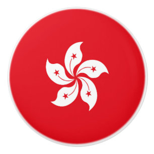 Bouton De Porte En Céramique Drapeau de Hong Kong