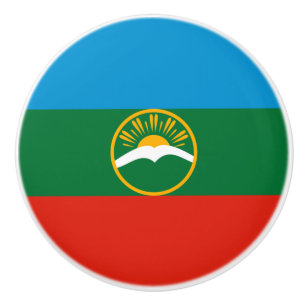 Bouton De Porte En Céramique Drapeau de Karatchaïévo-Tcherkessie