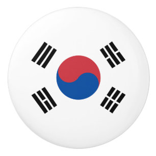 Bouton De Porte En Céramique Drapeau de la Corée du Sud