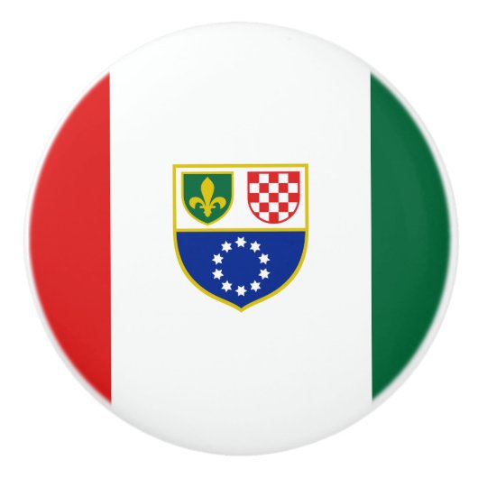 Bouton De Porte En Céramique Drapeau de la Fédération de Bosnie (Devant)