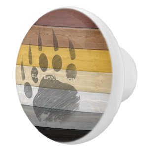 Bouton De Porte En Céramique drapeau de la fierté de l'ours de SlipperyJoe's te