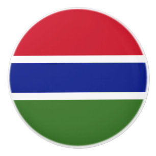 Bouton De Porte En Céramique Drapeau de la Gambie