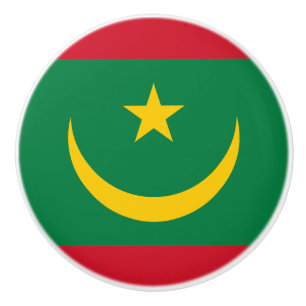 Bouton De Porte En Céramique Drapeau de la Mauritanie