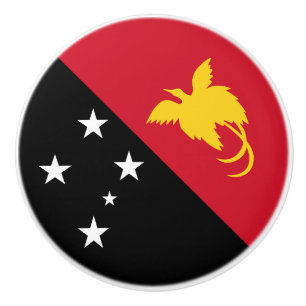Bouton De Porte En Céramique Drapeau de la Papouasie-Nouvelle-Guinée