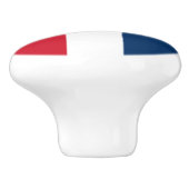 Bouton De Porte En Céramique Drapeau de la République Dominicaine (Côté)