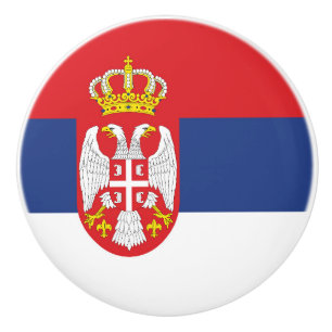 Bouton De Porte En Céramique drapeau de la Serbie