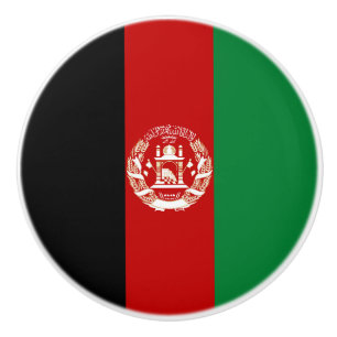 Bouton De Porte En Céramique Drapeau de l'Afghanistan