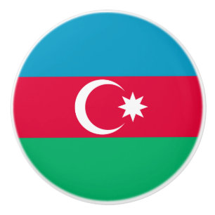 Bouton De Porte En Céramique Drapeau de l'Azerbaïdjan patriotique