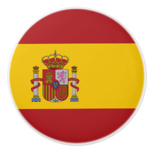 Bouton De Porte En Céramique Drapeau de l'Espagne