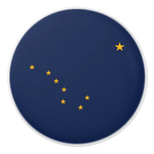 Bouton De Porte En Céramique Drapeau de l'État d'Alaska