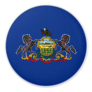 Bouton De Porte En Céramique Drapeau de l'État de Pennsylvanie