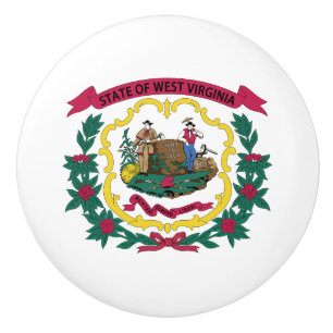 Bouton De Porte En Céramique Drapeau de l'État de Virginie occidentale