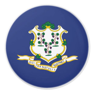 Bouton De Porte En Céramique Drapeau de l'État du Connecticut