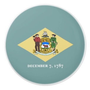 Bouton De Porte En Céramique Drapeau de l'État du Delaware