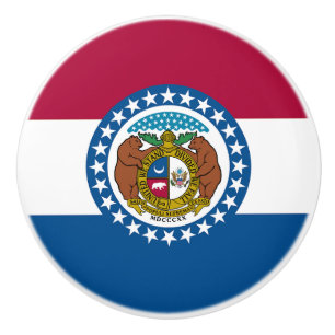 Bouton De Porte En Céramique Drapeau de l'État du Missouri