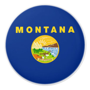 Bouton De Porte En Céramique Drapeau de l'État du Montana