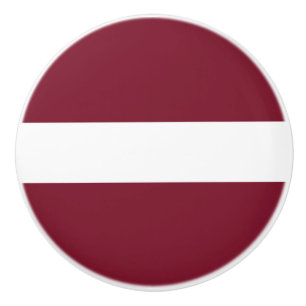 Bouton De Porte En Céramique Drapeau de Lettonie