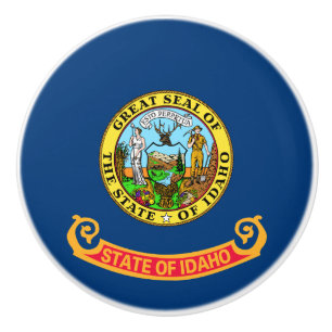 Bouton De Porte En Céramique Drapeau de l'Idaho : Etat de Gem, Amérique Montagn