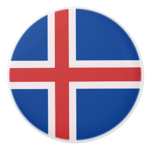 Bouton De Porte En Céramique Drapeau de l'Islande
