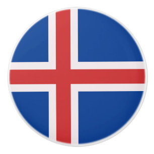 Bouton De Porte En Céramique Drapeau de l'Islande