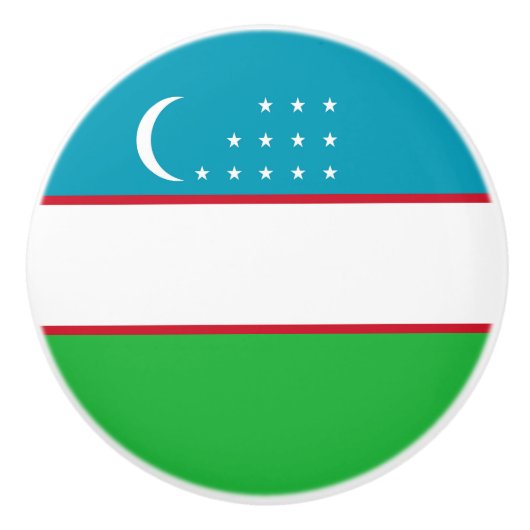 Bouton De Porte En Céramique Drapeau de l'Ouzbékistan (Devant)