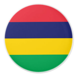 Bouton De Porte En Céramique Drapeau de Maurice