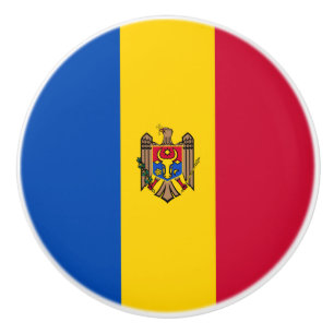 Bouton De Porte En Céramique Drapeau de Moldavie