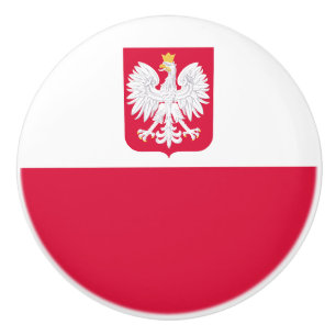 Bouton De Porte En Céramique Drapeau de Pologne