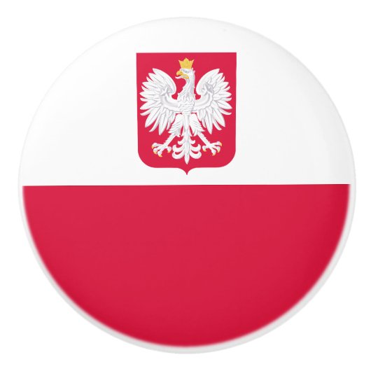 Bouton De Porte En Céramique Drapeau de Pologne (Devant)