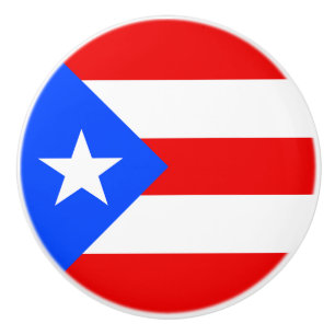 Bouton De Porte En Céramique Drapeau de Porto Rico