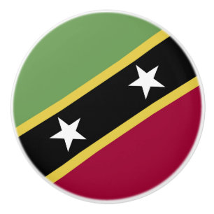 Bouton De Porte En Céramique Drapeau de Saint-Kitts-et-Nevis
