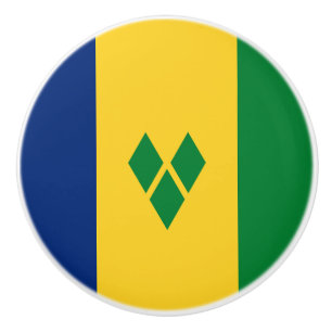 Bouton De Porte En Céramique Drapeau de Saint-Vincent