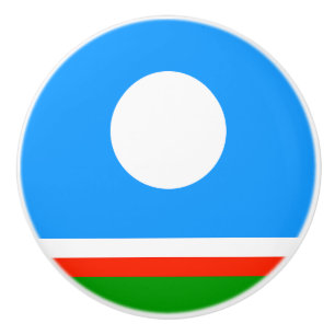 Bouton De Porte En Céramique Drapeau de Sakha